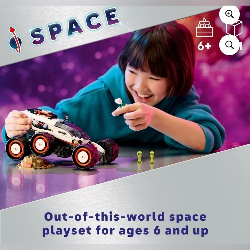 LEGO City Space Explorer Rover and Alien Life Toy, Space Gift for Boys and Girls